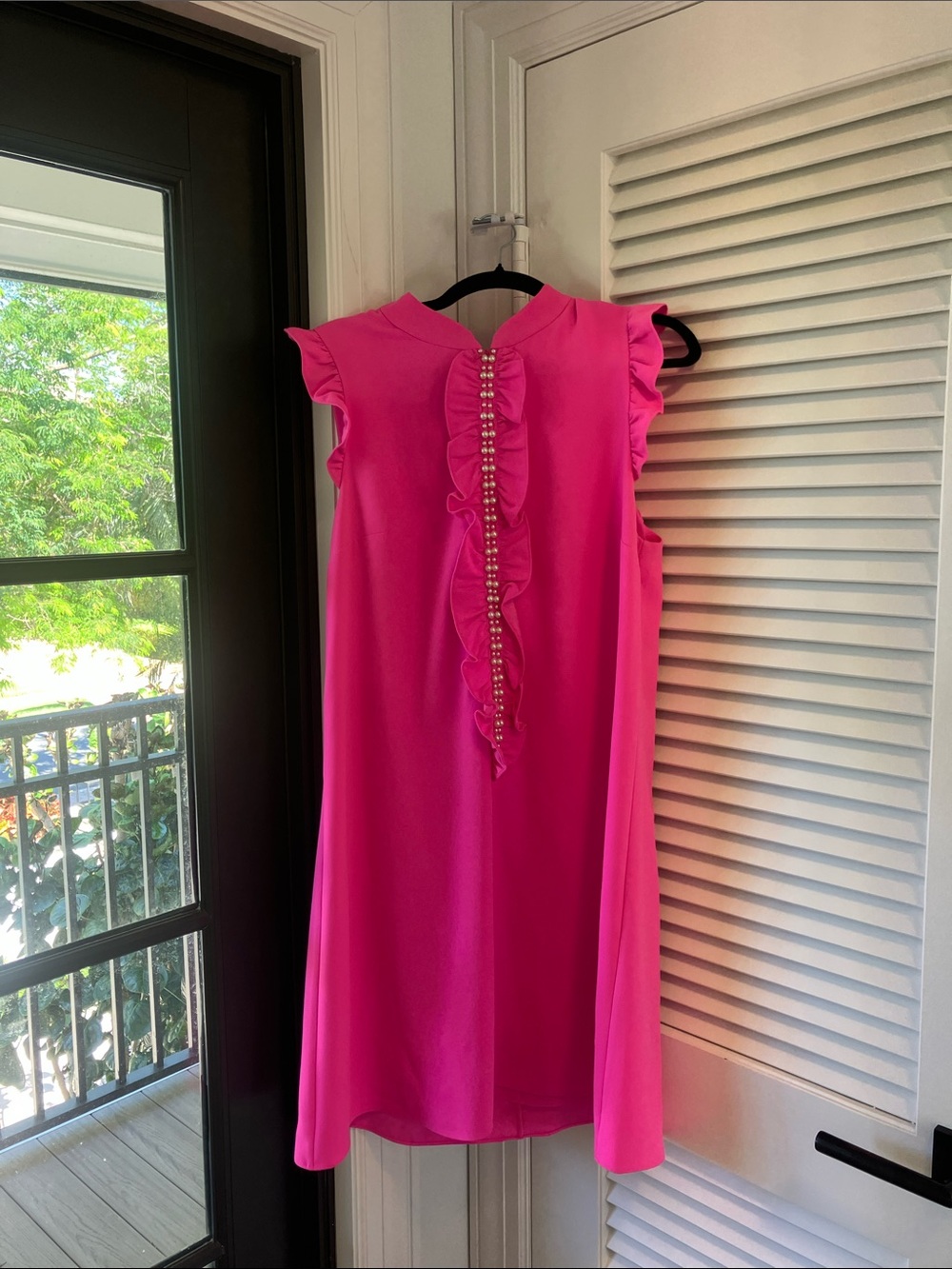 Lilly Pulitzer Adalee Hot Pink Ruffle-Trim Sleeveless Mini Dress